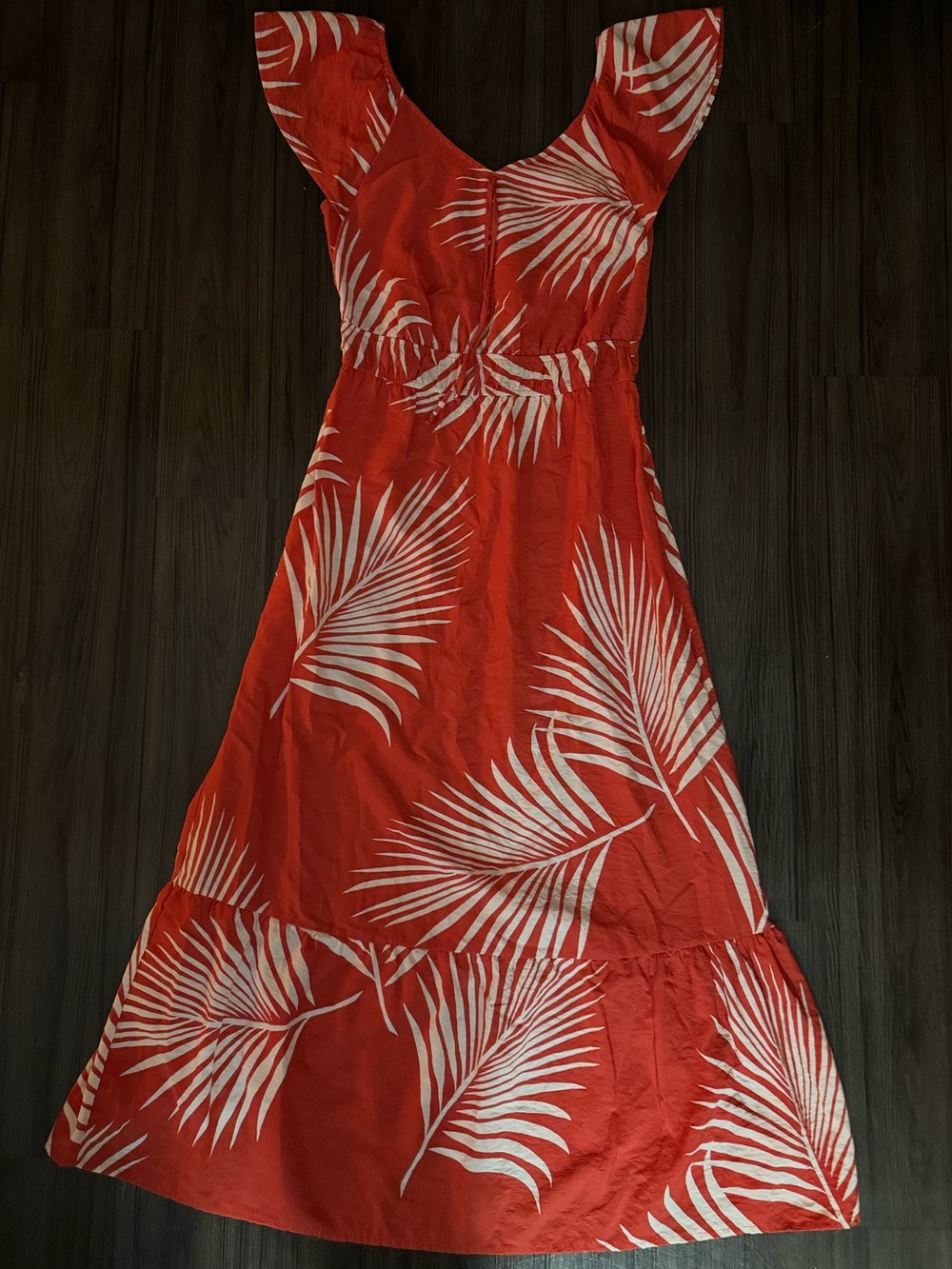 Naif Tropical Print Retro Tiki Flutter Sleeve Maxi Dress Sz L - Picture 4 of 15